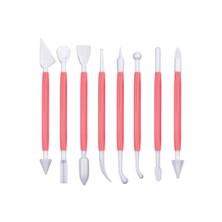 Rich Plastik Modelaj Ebeşuar Modelleme Şekil Verme Seti 8li  Pembe