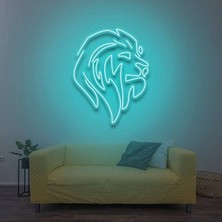 Dekoraven Aslan Figürü Neon Tabela | LED Işıklı Duvar Dekoru | Kafe Bar Ofis Dekorasyonu