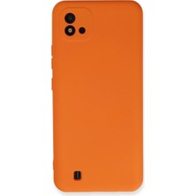 TE Dükkan Buğz Realme C11 2021 Kılıf Nano Içi Kadife Silikon - Turuncu