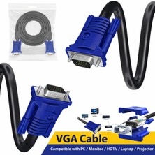 Poke VGA Kablo 3+6 – 15 Pin Erkek/erkek – Filtreli – 10 Metre
