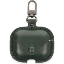 TE Dükkan Buğz Airpods 3 (3.nesil) Çanta Deri Kılıf - Haki Yeşil