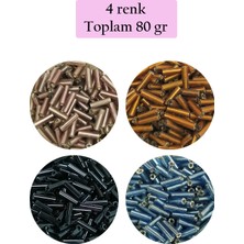 Beta Moda Hub Uzun Boru Kesme Boncuk Çap 2mm Uzunluk 10 mm - 4 Renk - Toplam 80 Gram - BNC426