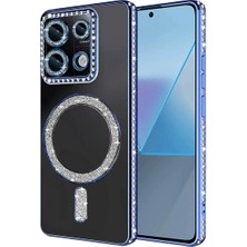 TE Dükkan Buğz Xiaomi Redmi Note 13 Pro 4g Joke Simli Magneticsafe Kılıf - Mavi