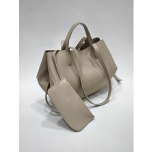 adissa collection Minimalist Shopper - Büyük Hacimli Kol ve Omuz Çantası | Ekstra Pouch (Cüzdan) Hediyeli