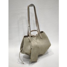 adissa collection Süet Shopper - Yumuşak Süet Görünümlü Büyük Tote Çanta | Ek Cüzdanlı Maxi Boy