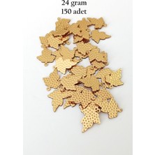 Beta Moda Hub Oya Abiye Bileklik Kolye Pleksi Metalik Plastik Pul Altın Renk 24 Gram 150 Adet - BNC549