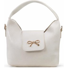 Fiyoli Beyaz Kapaklı El ve Omuz Çapraz Çanta