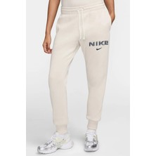 Nike Sportswear Phoenix Fleece Mid Rise Standart Fit Kadın Eşofman Altı Krem