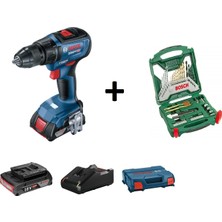 Bosch Gsr 18V-50 2X2AH Vidalama +  X-Line Set 50 Parça Titanyum Uç Seti