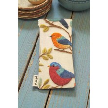 Pirene Arts Bird Tale Gözlük Kılıfı – El Yapımı, Özel Baskı Kumaş