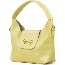 Fiyoli Sarı Kapaklı El ve Omuz Çapraz Çanta