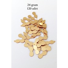 Beta Moda Hub Oya Abiye Bileklik Kolye Pleksi Metalik Plastik Pul Altın Renk 24 Gram 120 Adet - BNC540