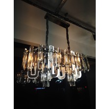 Sebez Mühendislik SBZ2026/A007  Kristal Prizma Detaylı Gold Avize