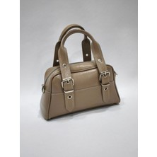 adissa collection Vintage Buckle - Tokalı Kalın Dikişli Kutulu El ve Omuz Çantası | Retro Boston Bag