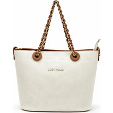 Just Polo Çapraz Askılı Kadın Çantası Beyaz-Taba  6054