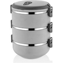 Freshbox Gri 3 Katlı Yemek Termosu Sefer Tası 1,8 Lt