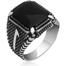 Gumush Gümüş Elif Oniks Erkek Yüzük