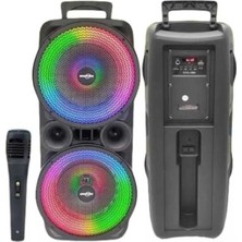 PremiumPort Renkli LED Işıklı Bluetooth Hoparlör, Sd Kart, Fm, Usb, Toplantı ve Eğlence