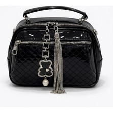 Kriste Bell Çapraz Askılı Kadın Çanta Rugan Siyah 26665