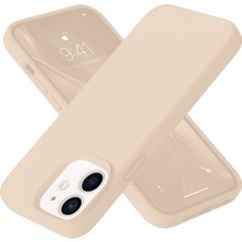TE Dükkan Buğz Iphone 12 Kılıf Nano Içi Kadife Silikon - Pudra