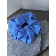 Pirene Arts Azzura Scrunchie – Floresan Mavi Şifon Saç Tokası