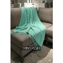 Luwino Home Koltuk Örtüsü , Tv Şalı , Throw ,yatak Örtüsü , Çok Amaçlı Örtü , Mint Yeşili Renk 180X200 cm