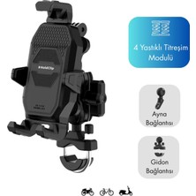 Holdclip Titreşim Modüllü Gidon ve Ayna Bağlantılı Telefon Tutucu U1 Model