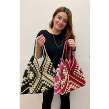 Rabika Motif Hasır Çanta