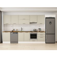 Alvinka 400X222 cm Klasik Mebran Mutfak Dolabı MB-E80S60S60-1 Kumtaşı - Suntalam