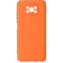 TE Dükkan Buğz Xiaomi Pocophone X3 Kılıf Nano Içi Kadife Silikon - Turuncu