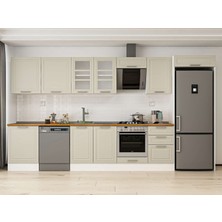 Alvinka 400X222 cm Klasik Mebran Mutfak Dolabı MB-E90S60S50-3 Kumtaşı - Suntalam