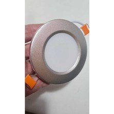 PremiumPort 10 Adet 3W Panel Led, 6500K Beyaz Işık, Metal Gümüş Kenarlı