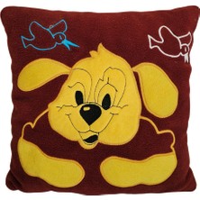 Yıldız Dükkan Peluş Polar Köpek Desenli Yastık 30 cm Yumuşacık Hediyelik