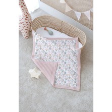 Tuğba Kuğu Çift Taraflı Bebek Battaniyesi, %100 Pamuklu Waffle Pike - Rosy Garden