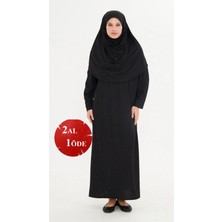 Lesa Wear Tek Parça Namaz Elbisesi Boydan Giymeli Siyah, Tesettür Elbise