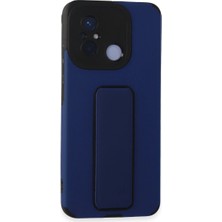 TE Dükkan Buğz Xiaomi Redmi 12C Kılıf Mega Standlı Silikon - Mavi