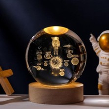PremiumPort 3D Güneş Sistemi Kristal Astronot Gezegen Küresi, Ev ve Ofis Dekoru