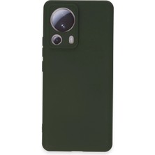 TE Dükkan Buğz Xiaomi Mi 13 Lite Kılıf Nano Içi Kadife Silikon - Koyu Yeşil
