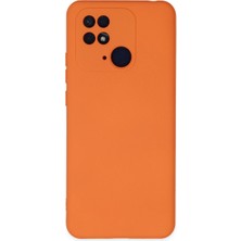 TE Dükkan Buğz Xiaomi Redmi 10C Kılıf Nano Içi Kadife Silikon - Turuncu