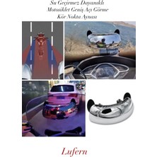 Lufern Su Geçirmez Motosiklet Için Dayanıklı Geniş Açı Görme Kör Nokta Aynası Güvenilir Ekipman Yağmur