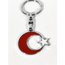 Moncuk Design Ay ve Yıldız Formunda Metal Anahtarlık