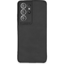 TE Dükkan Buğz Samsung Galaxy S21 Ultra Kılıf Loop Deri Silikon - Siyah