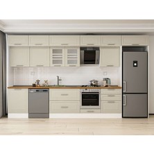 Alvinka 400X240 cm Klasik Mebran Mutfak Dolabı MB-E80S60S60-3 Kumtaşı - Suntalam