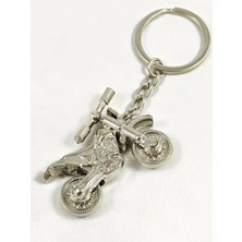 Moncuk Design Gümüş Renk Oynar Gidonlu Motorsiklet Metal Anahtarlık