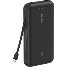 Belkin BPB024 Boostcharge 20K 30W Entegre Usb-C Kablolu Powerbank - Siyah
