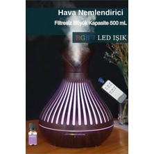 PremiumPort Lale Desenli 500ML Hava Nemlendirici, LED Işıklı Aroma Difüzör, Uzaktan Kontrol