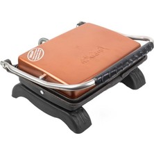 Özbience Doğal Demir Döküm Tost Makinesi, 1800W, Rosegold, Fırça, Sağlıklı Kullanım