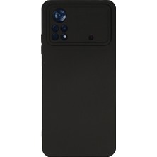 TE Dükkan Buğz Xiaomi Poco X4 Pro 5g Kılıf Nano Içi Kadife Silikon - Siyah