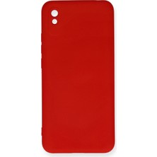 TE Dükkan Buğz Xiaomi Redmi 9A Kılıf Nano Içi Kadife Silikon - Kırmızı