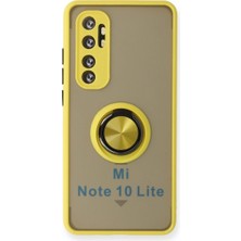 TE Dükkan Buğz Xiaomi Mi Note 10 Lite Kılıf Montreal Yüzüklü Silikon Kapak - Sarı